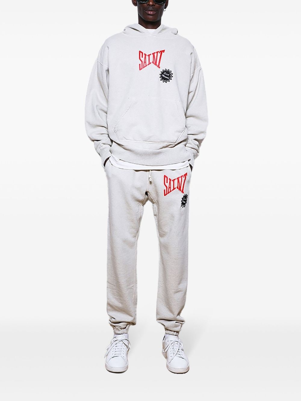 logo-print cotton hoodie - 2