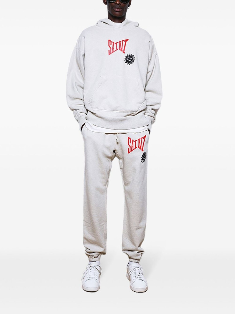 SAINT M×××××× logo-print cotton hoodie outlook