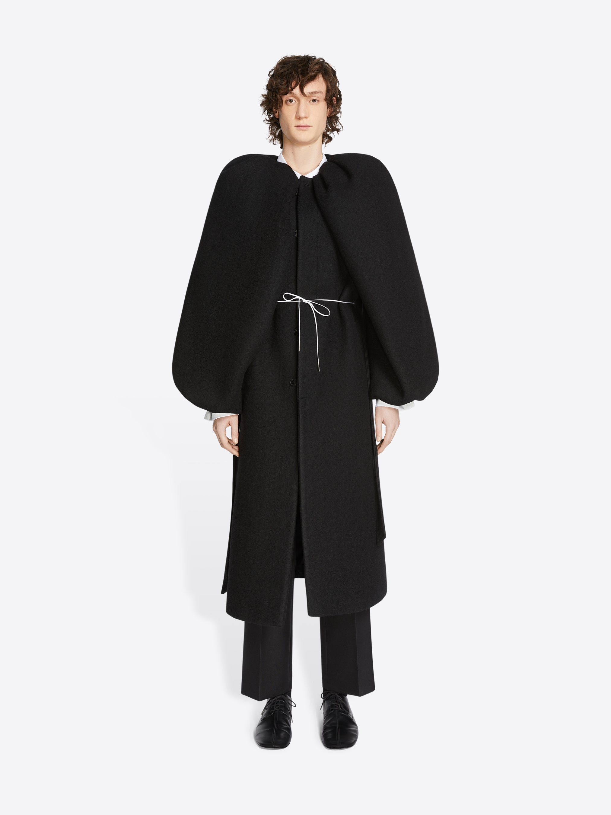 CONSTRUCTED WOOL COAT - 5