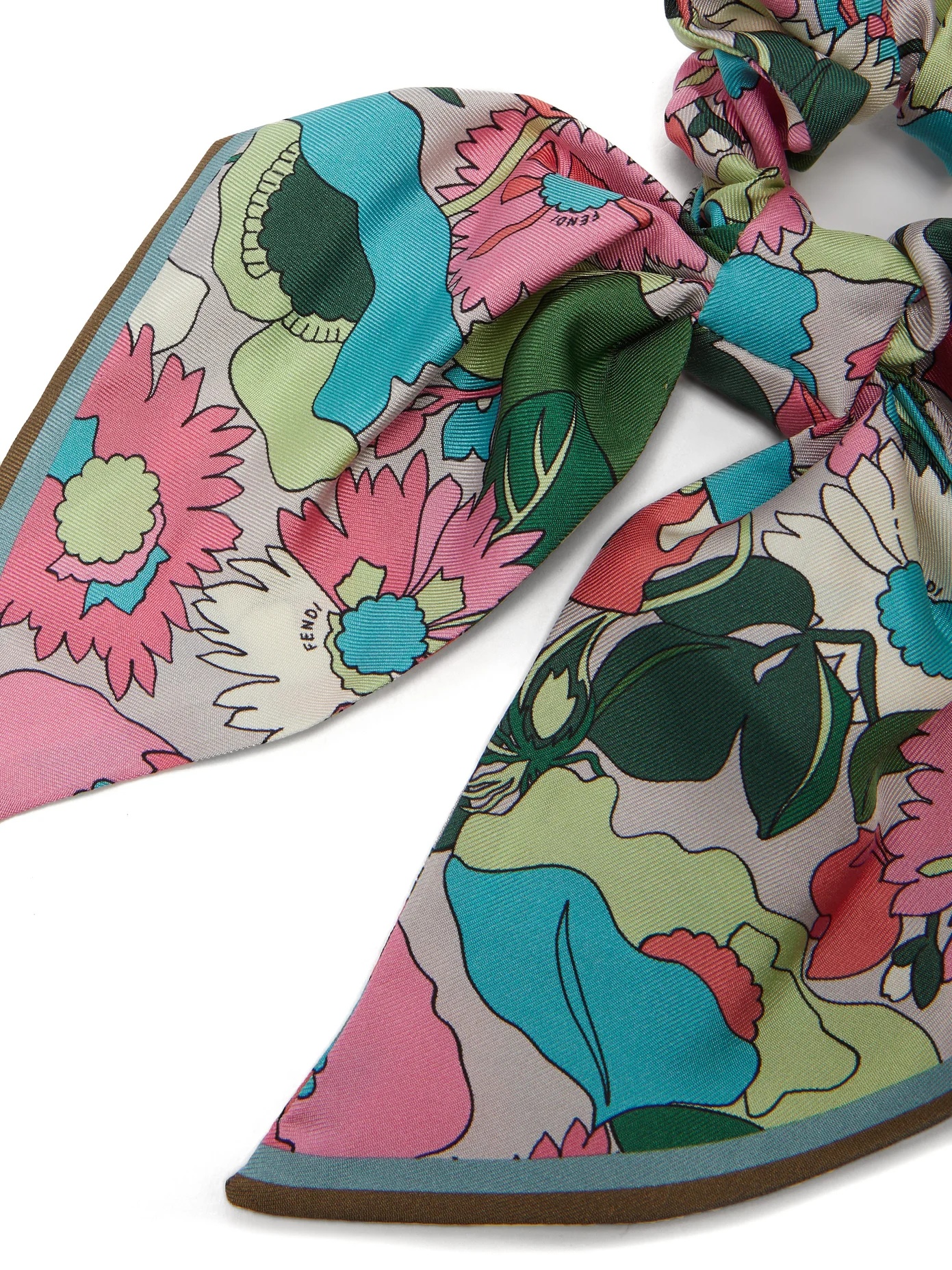 Floral-print silk-twill scrunchie - 5