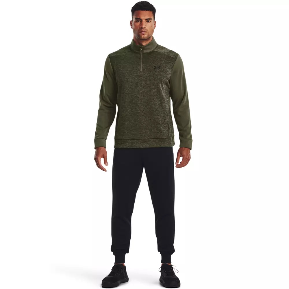 Men's Fleece Twist 1/4-Zip Pullover-Green - 4