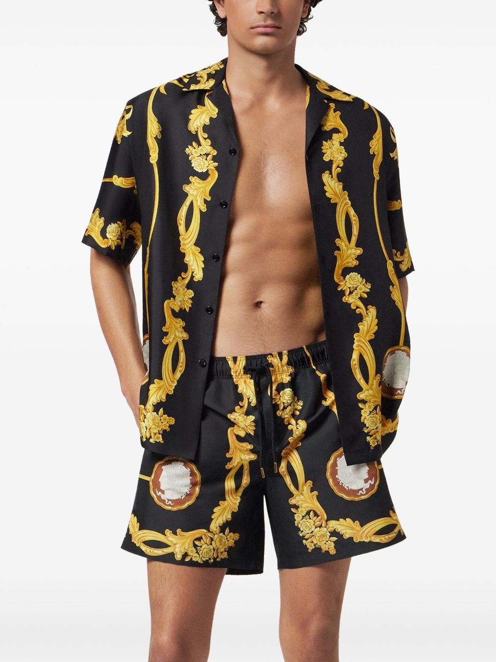 Barocco-print swim shorts - 3