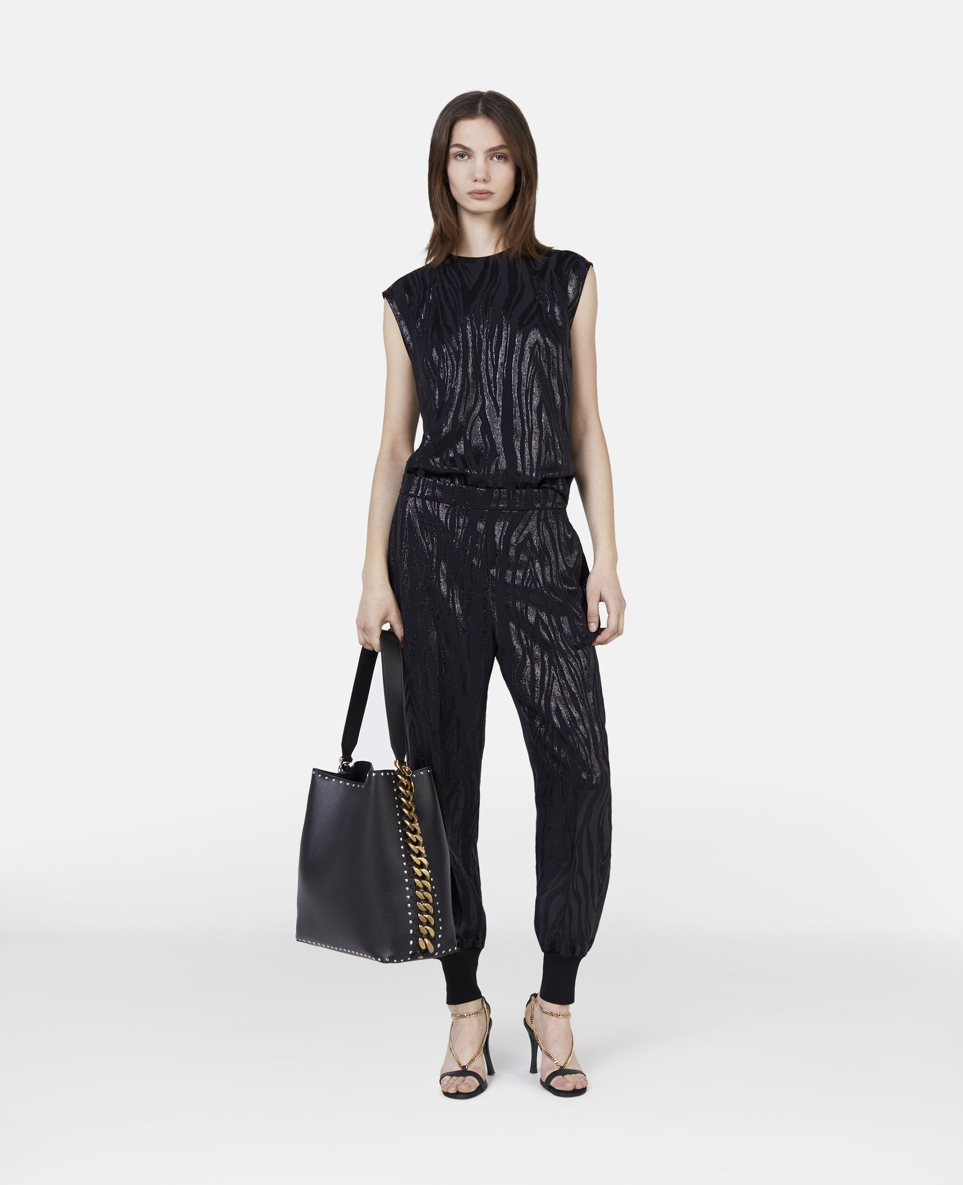 Woodgrain Print Lurex Tank Top - 2