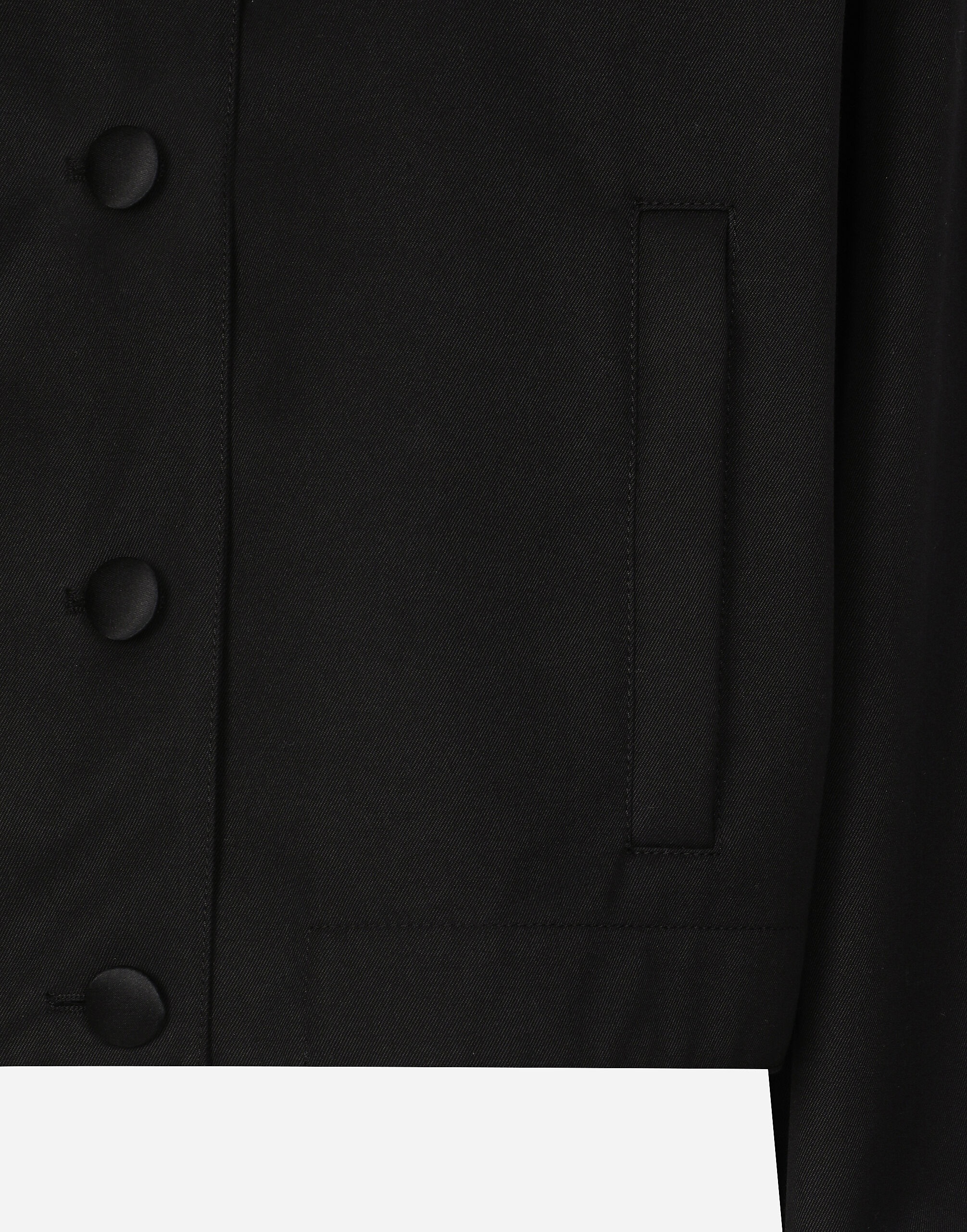 Gabardine bomber jacket, waxed on reverse, with branded tag - 5