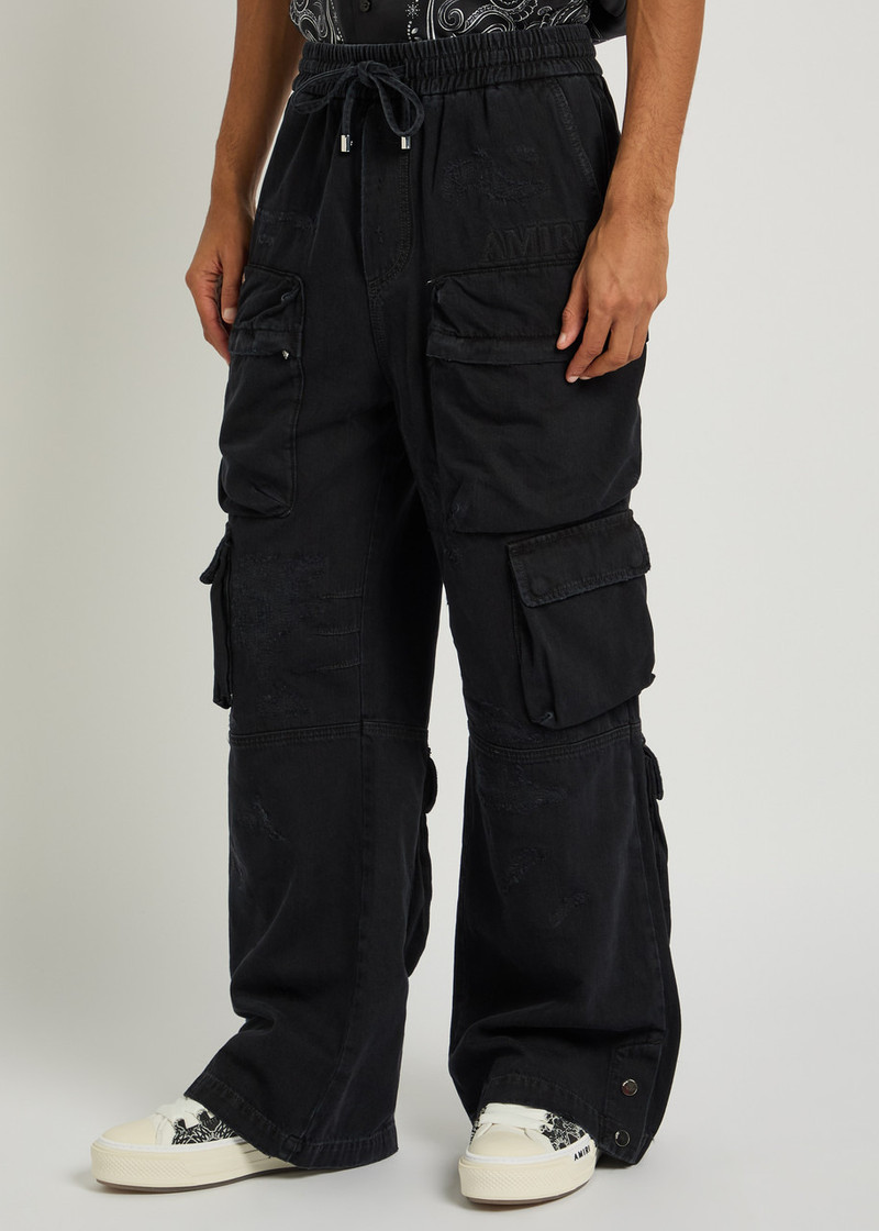 AMIRI Amiri Distressed Denim Cargo Trousers outlook
