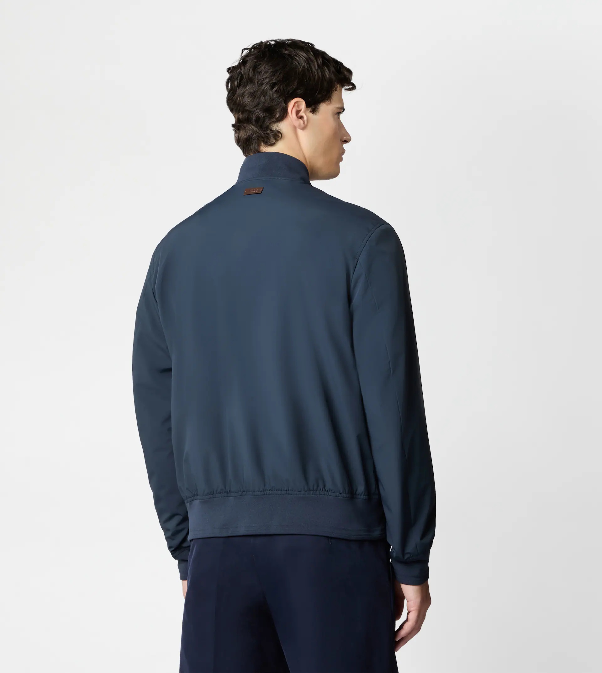 BOMBER JACKET IN TECHNICAL FABRIC - BLUE - 3