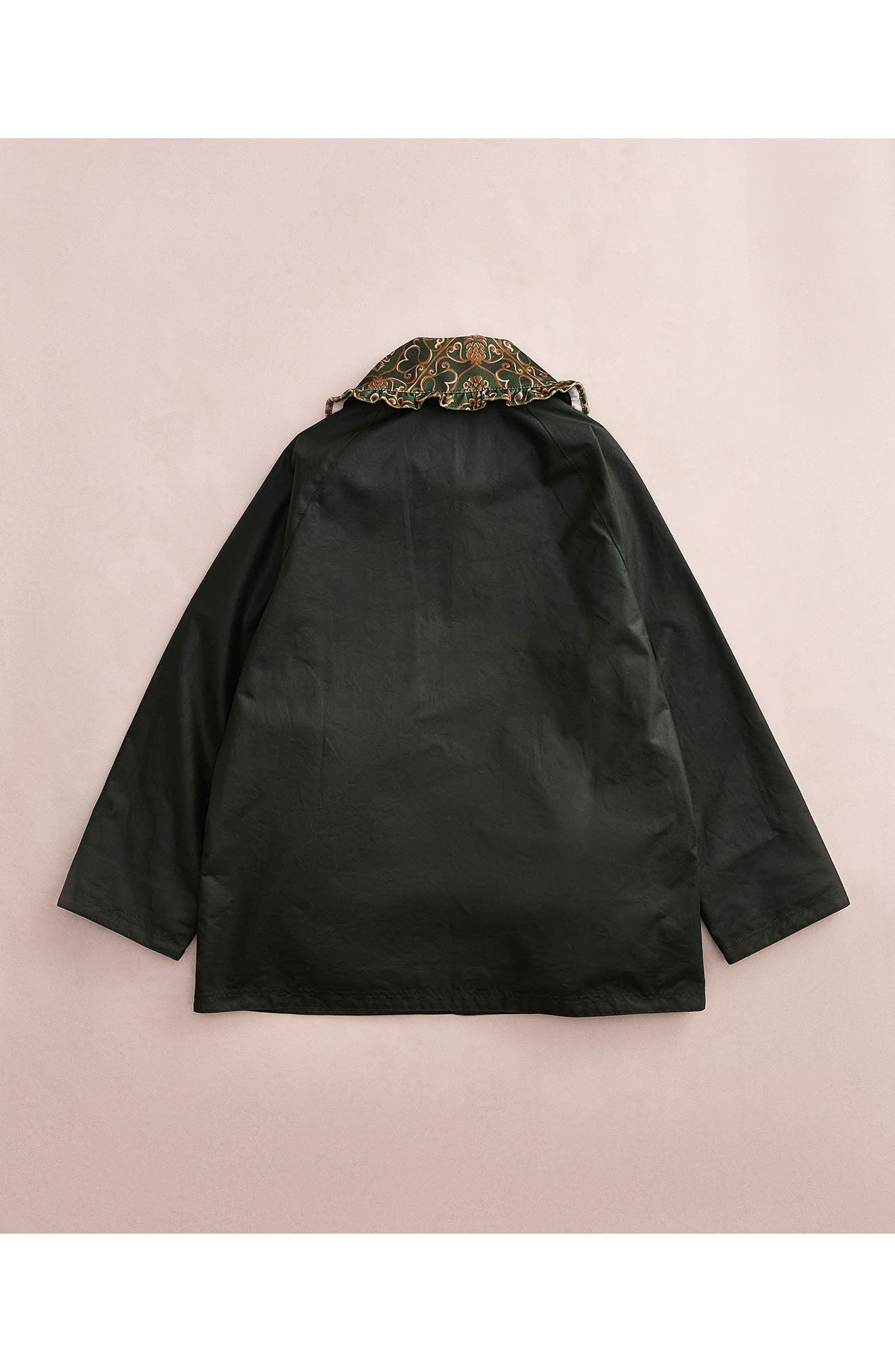 Barbour x FARM Rio Maria-Clara Waxed Jacket in Fern/Green Heart Print at Nordstrom - 5