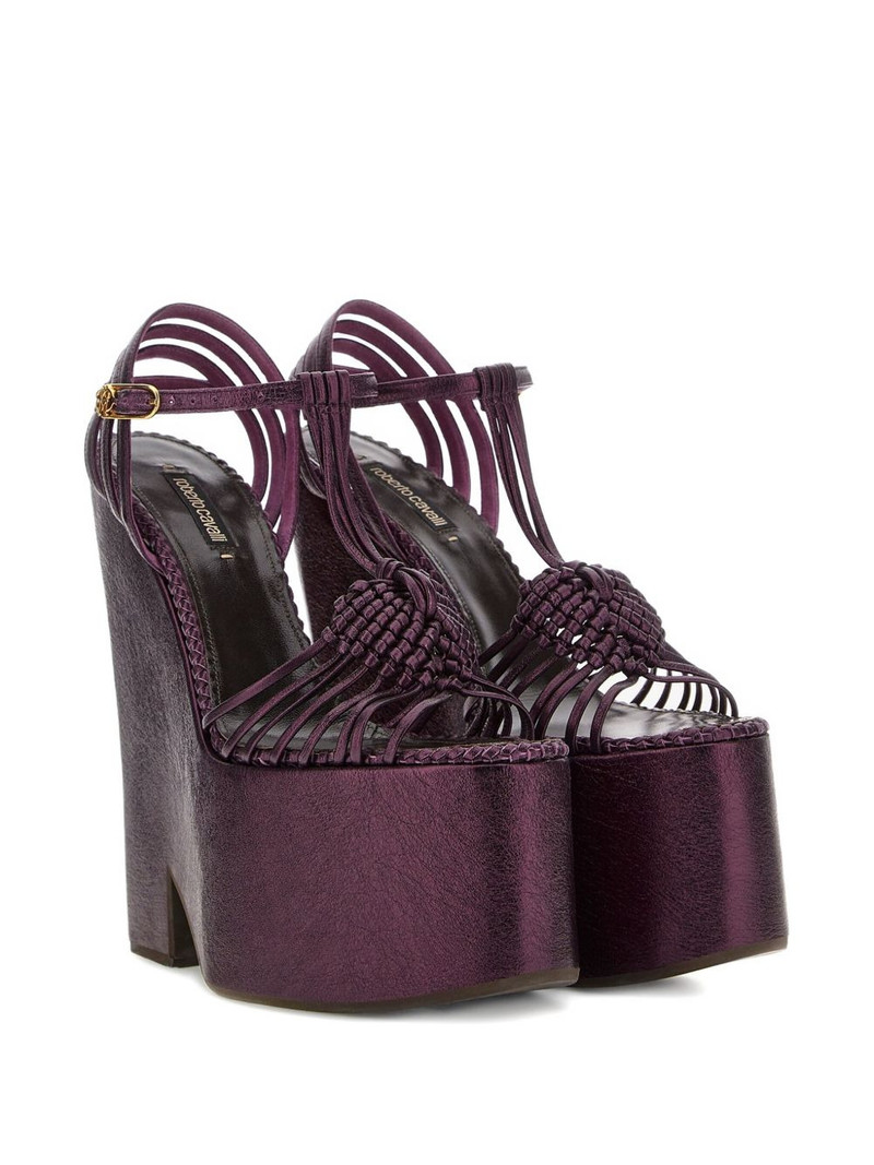 Roberto Cavalli knotted platform sandals outlook