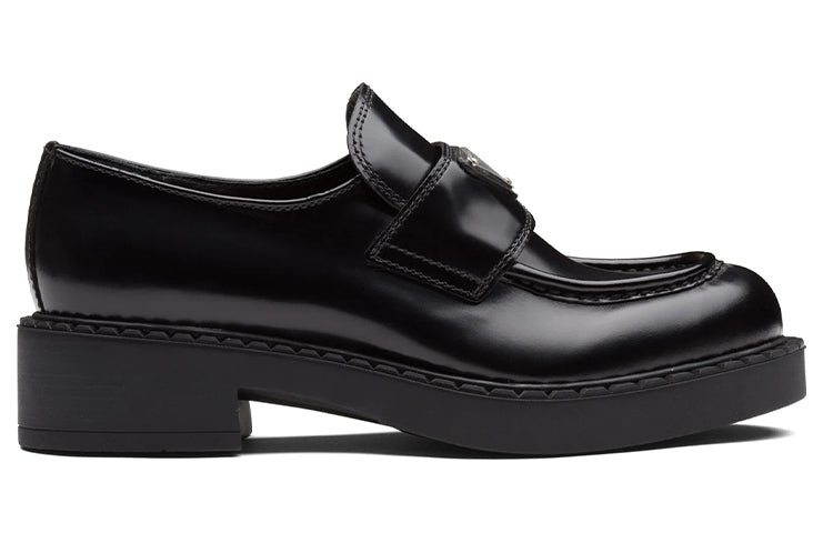 (WMNS) PRADA Chocolate 50mm Brushed Leather Loafer 'Black' 1D246M_ULS_F0002_F_B050 - 2
