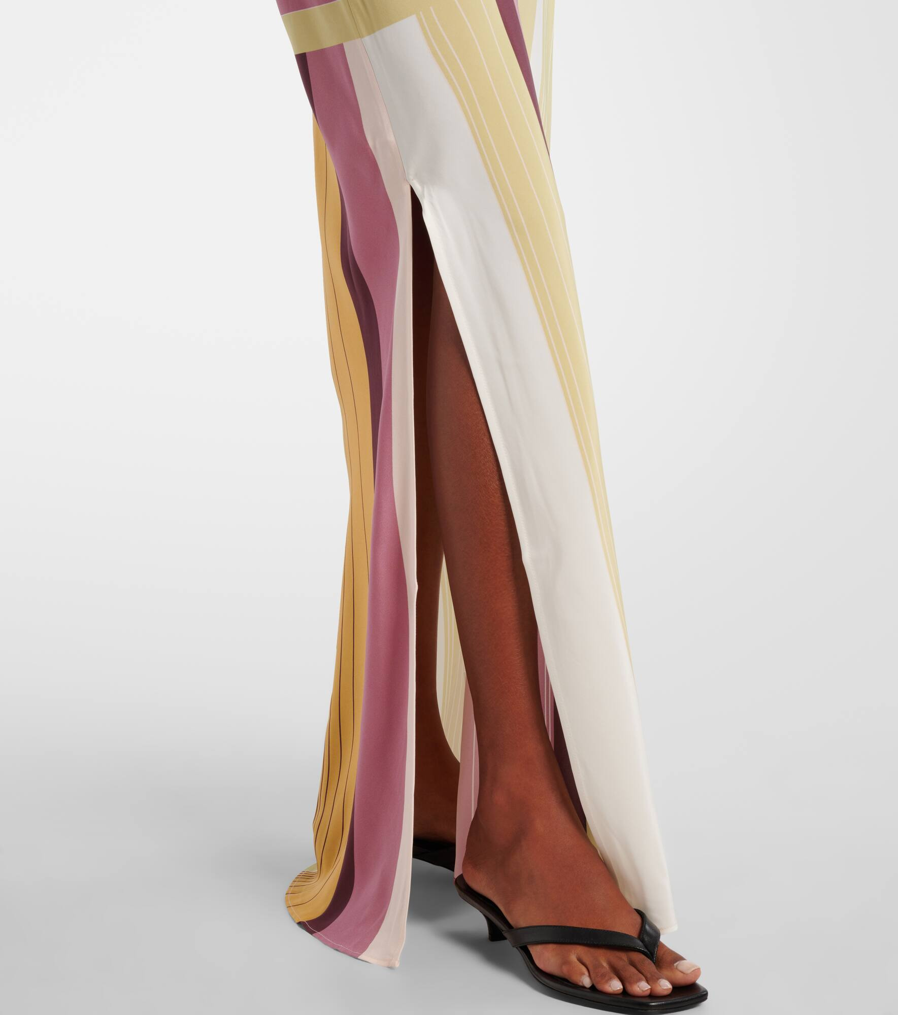 Fontana striped silk crêpe slip dress - 5