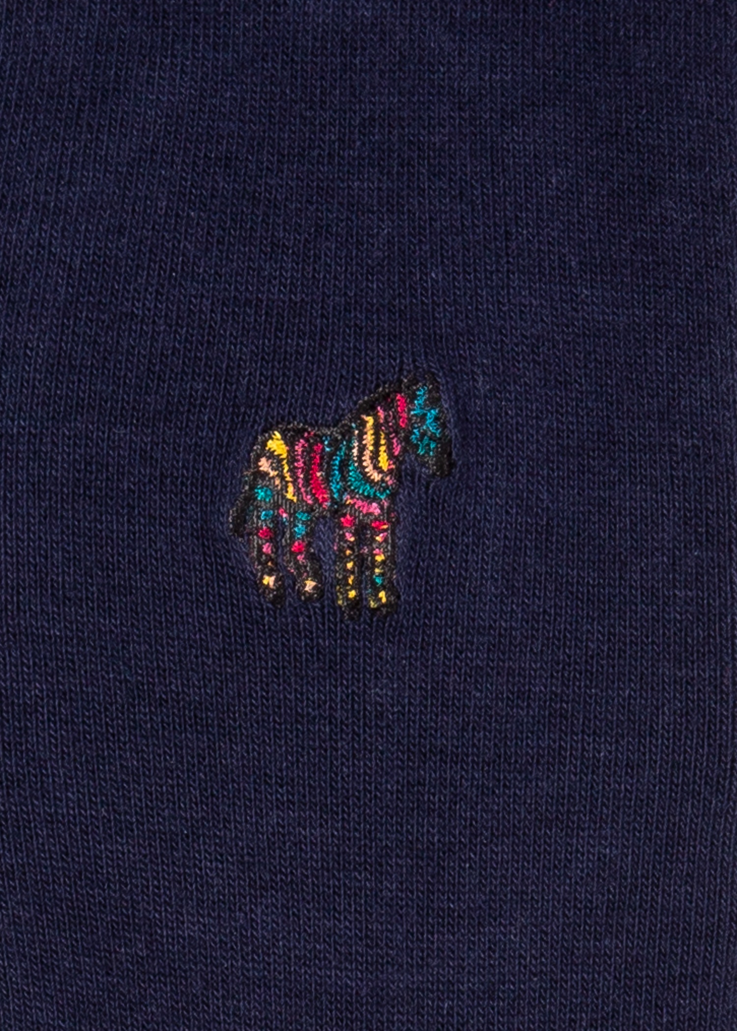 Women's Navy 'Swirl' Embroidered Zebra Socks - 2