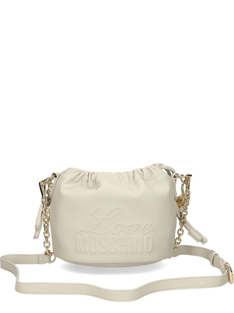 braided-handle embossed-logo shoulder bag 1