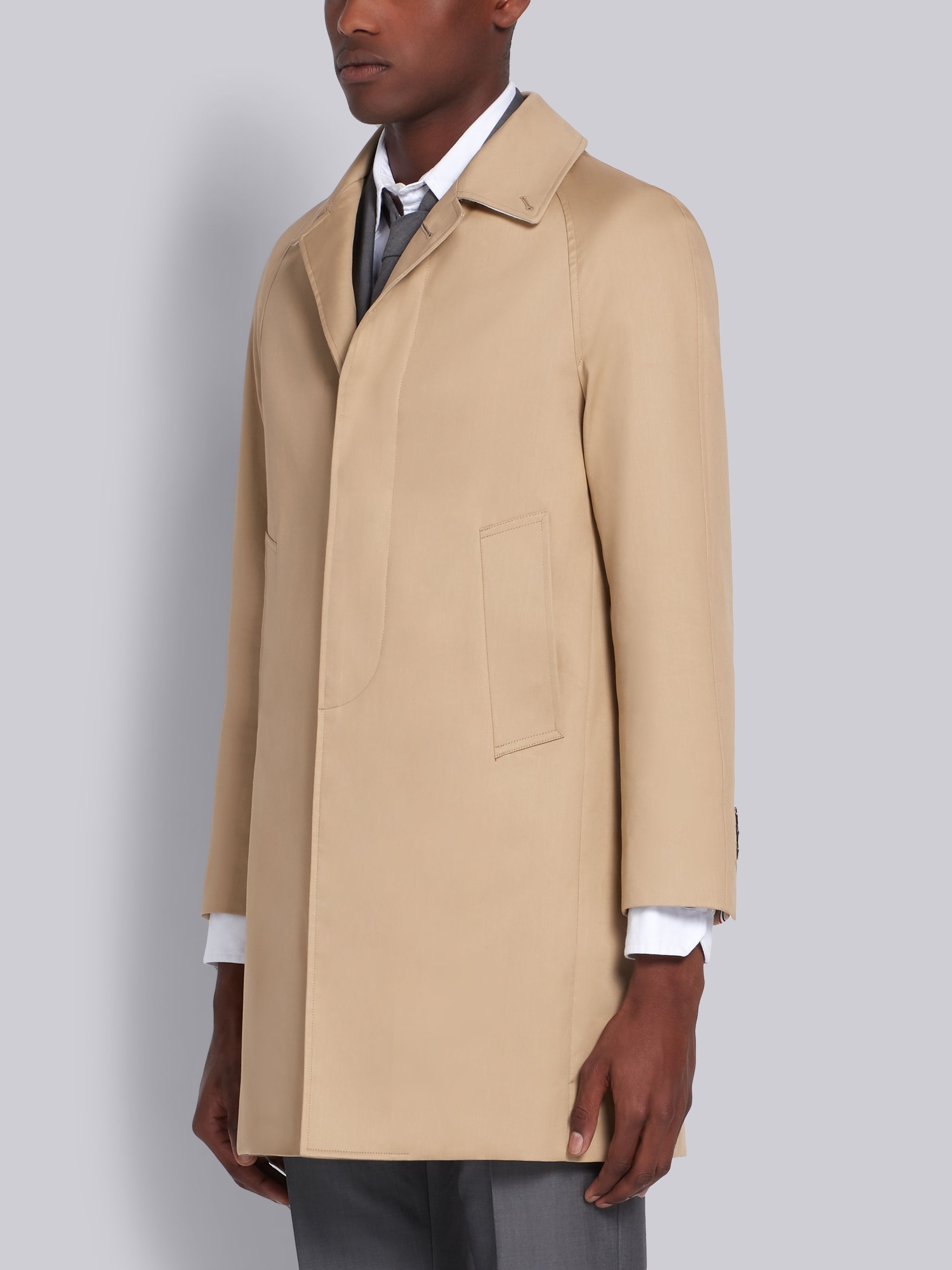 Khaki Mackintosh Raglan Collar Overcoat - 2