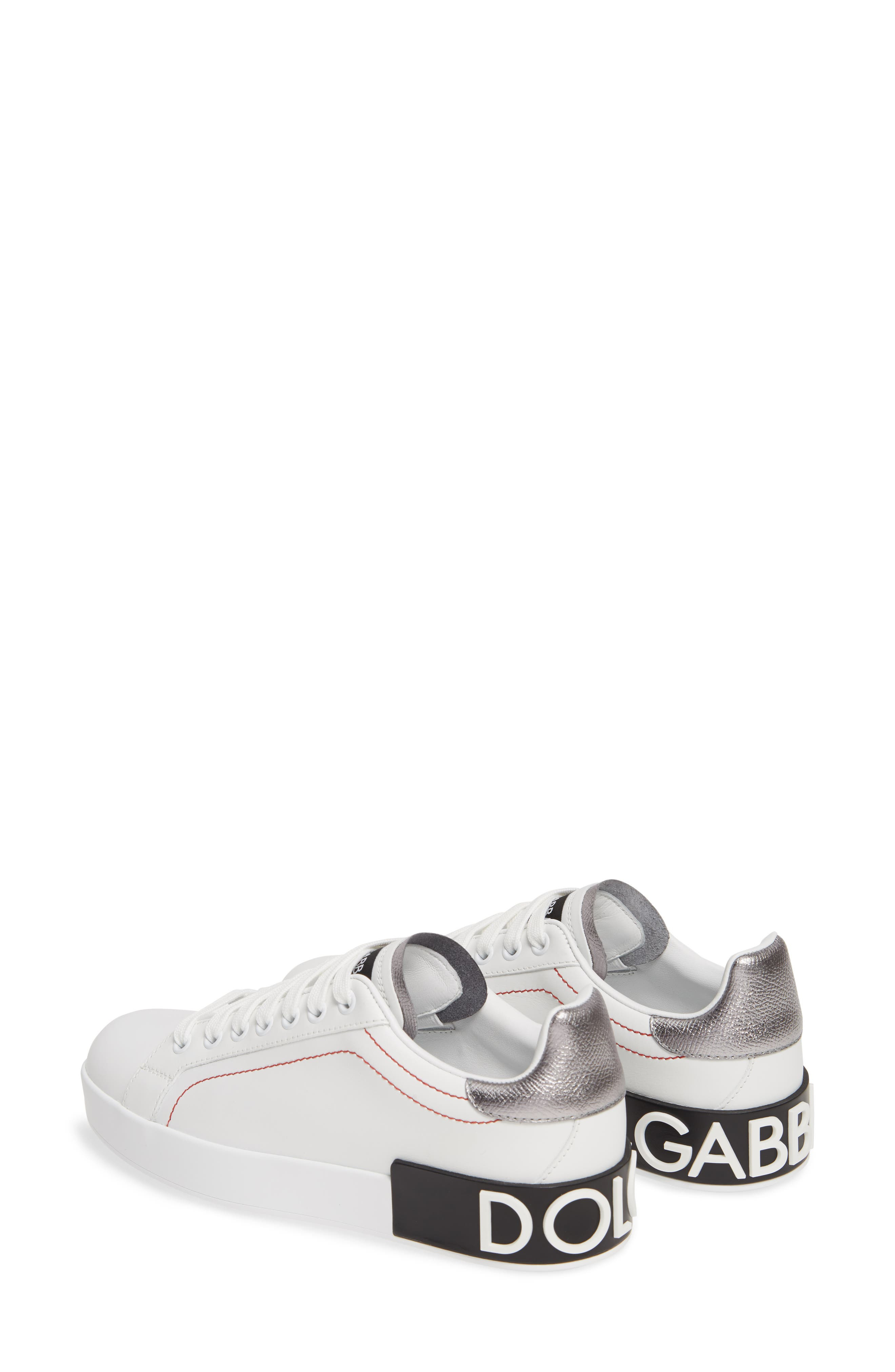 Dolce&Gabbana Portofino Sneaker in White/Silver at Nordstrom - 2