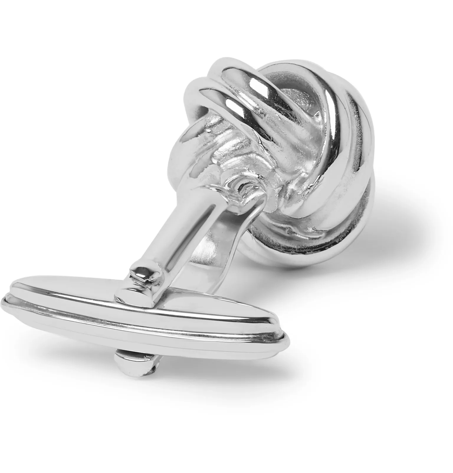 Knot Rhodium-Plated Cufflinks - 3