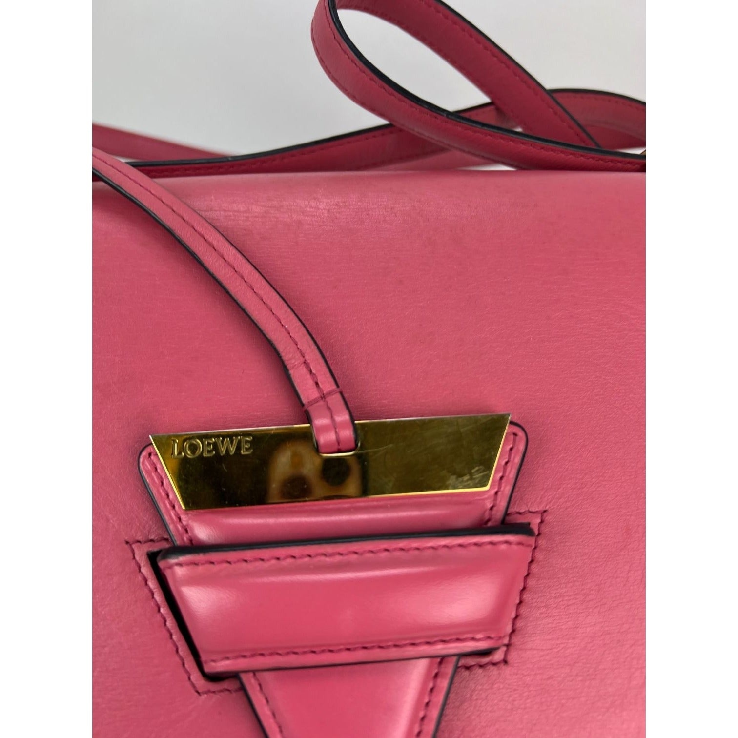 Loewe Medium Barcelona Pink Leather Shoulder Bag - 8