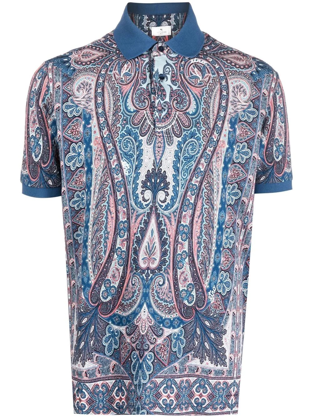 all-over paisley-print polo shirt - 1