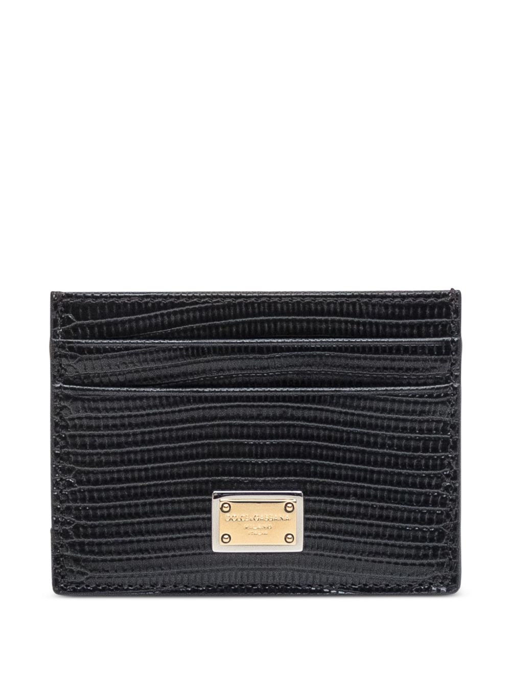logo-plaque leather cardholder - 1