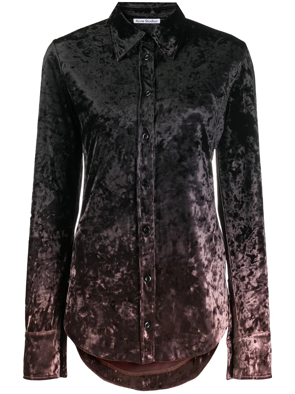 crushed velvet gradient shirt - 1