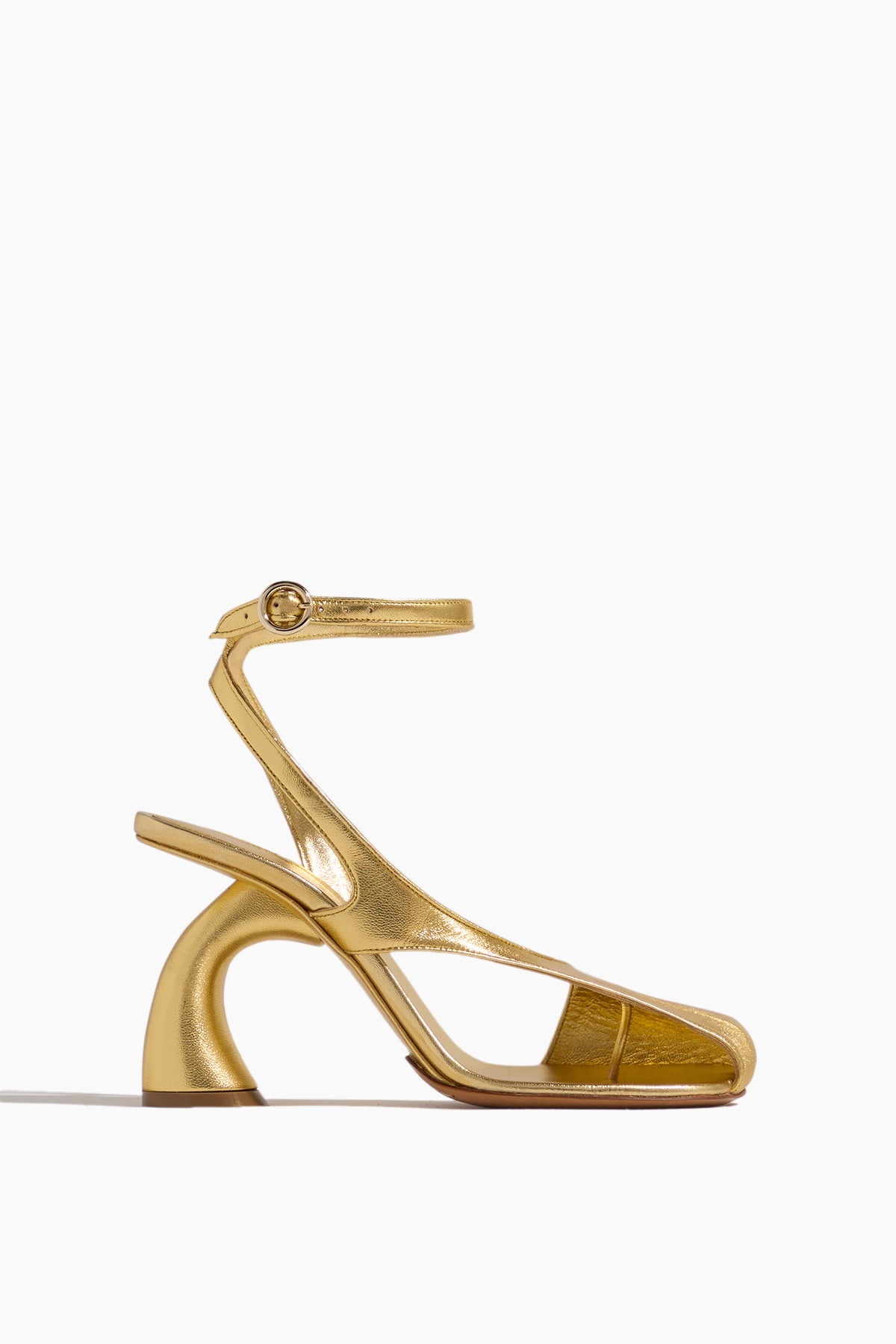 Cutout Thong Pump in Gold - 1