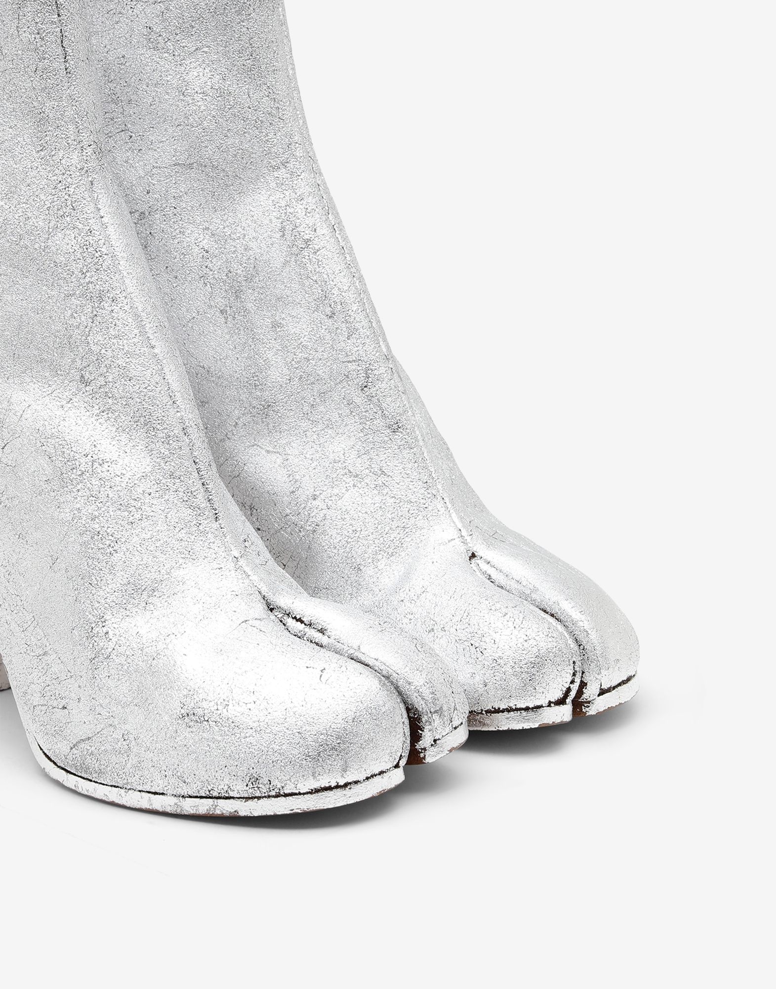 Tabi silver foil suede ankle boots - 5