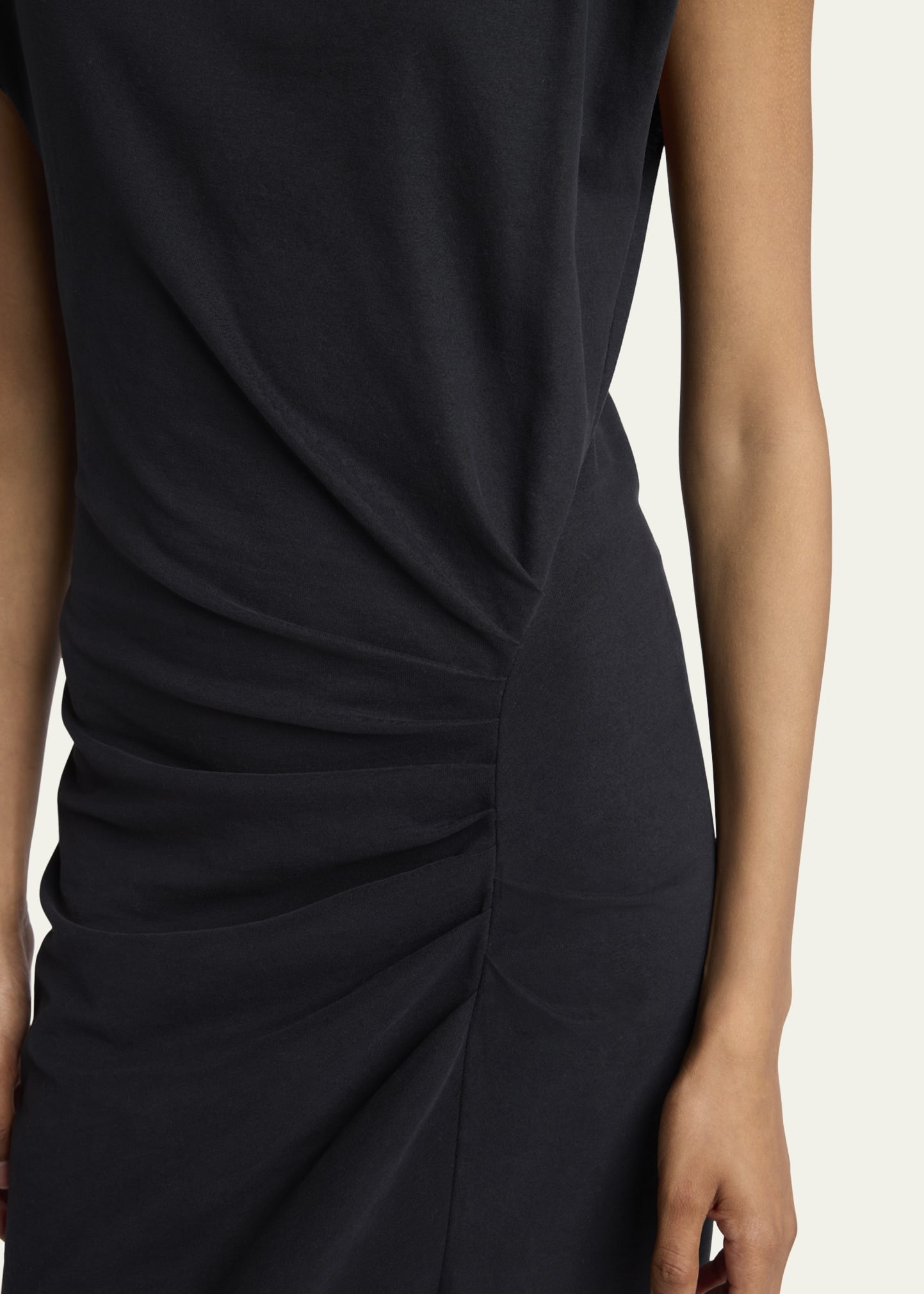 Nadela Ruched Slit Cotton Maxi Dress - 5