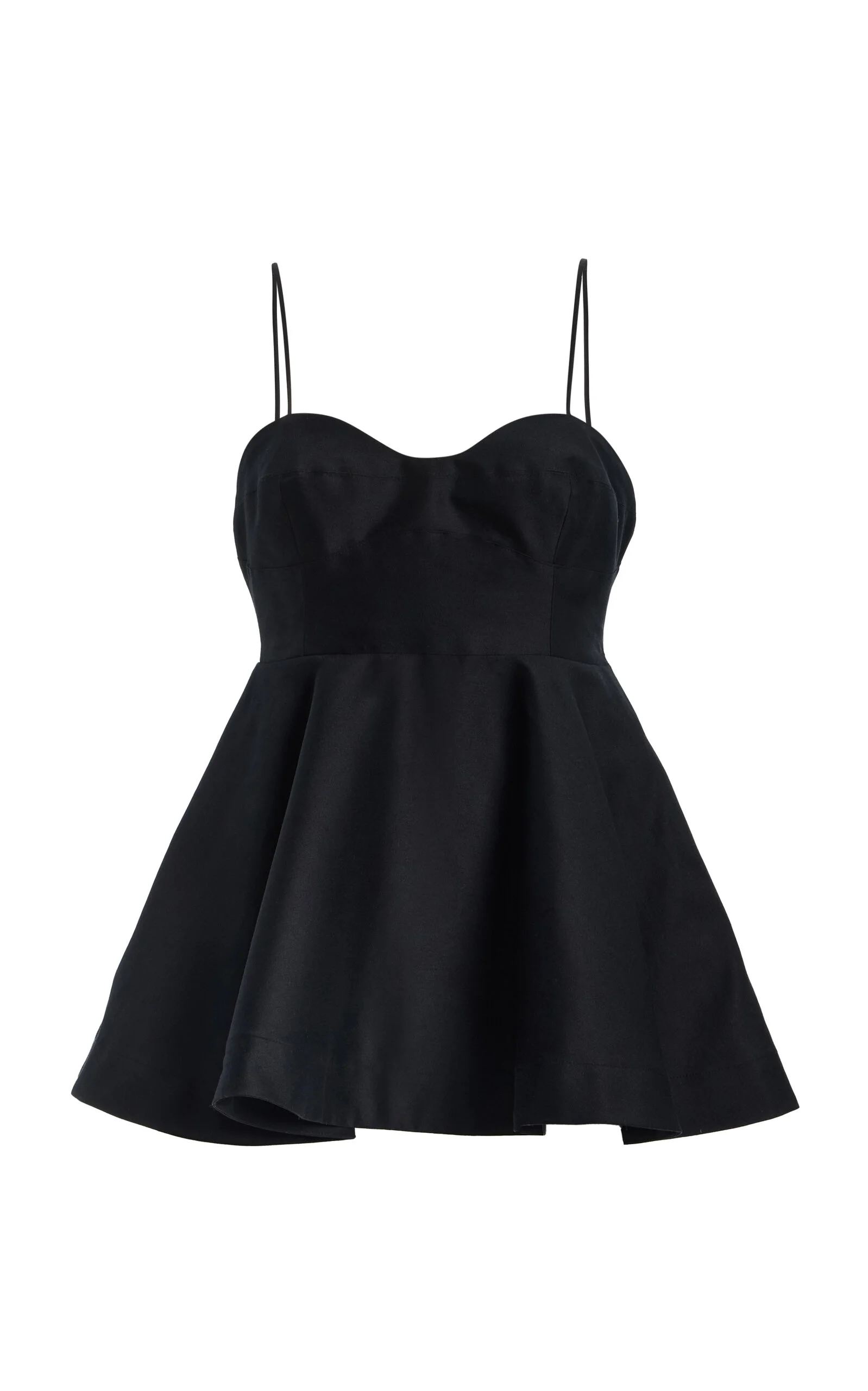 Wool-Silk Bustier Peplum Top black - 1