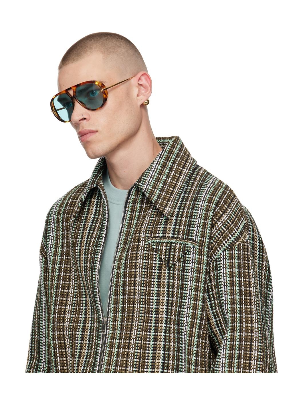 Brown Drop Aviator Sunglasses - 4