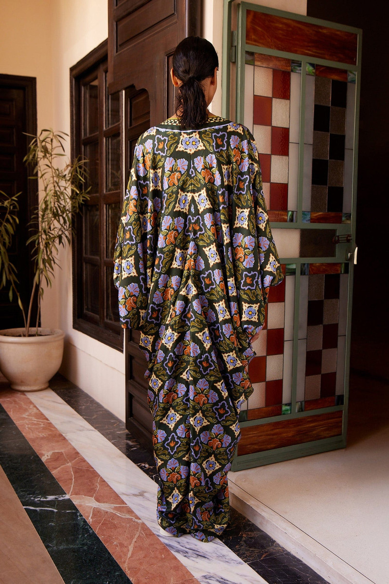 Cece V Neck Silk Midi Dress 4