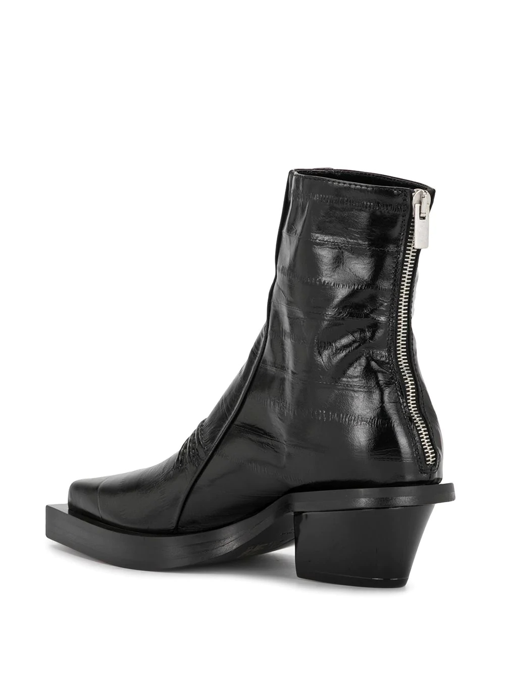 croc-effect ankle boots - 3