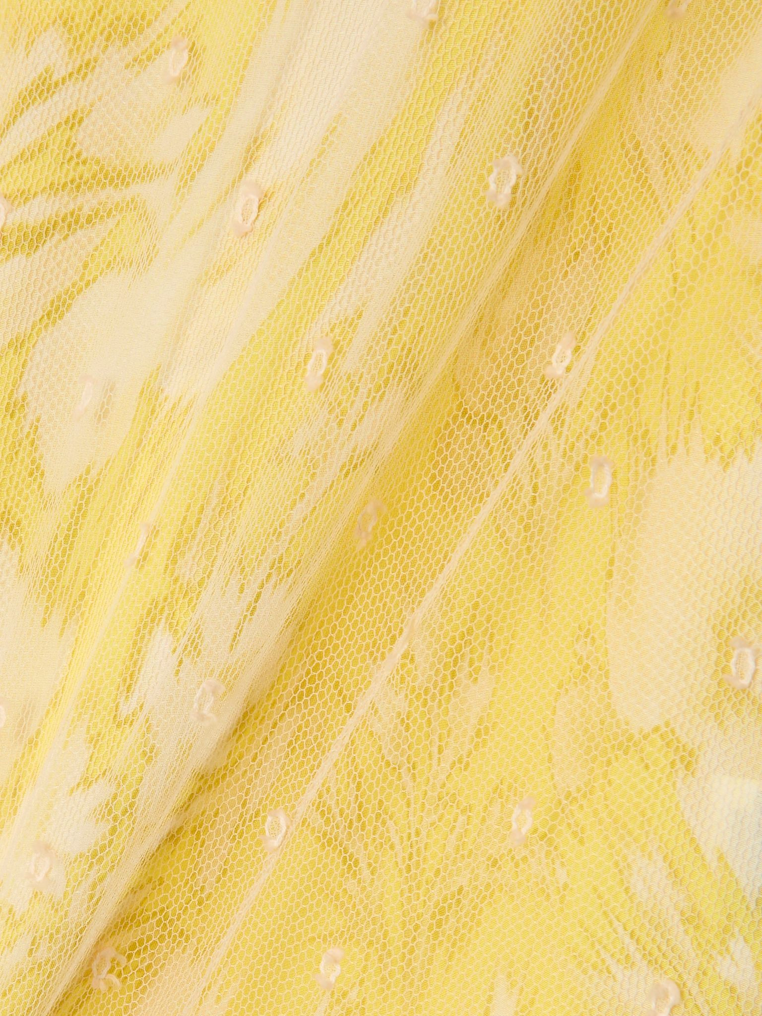 Lace and silk midi skirt Pastel yellow - 5