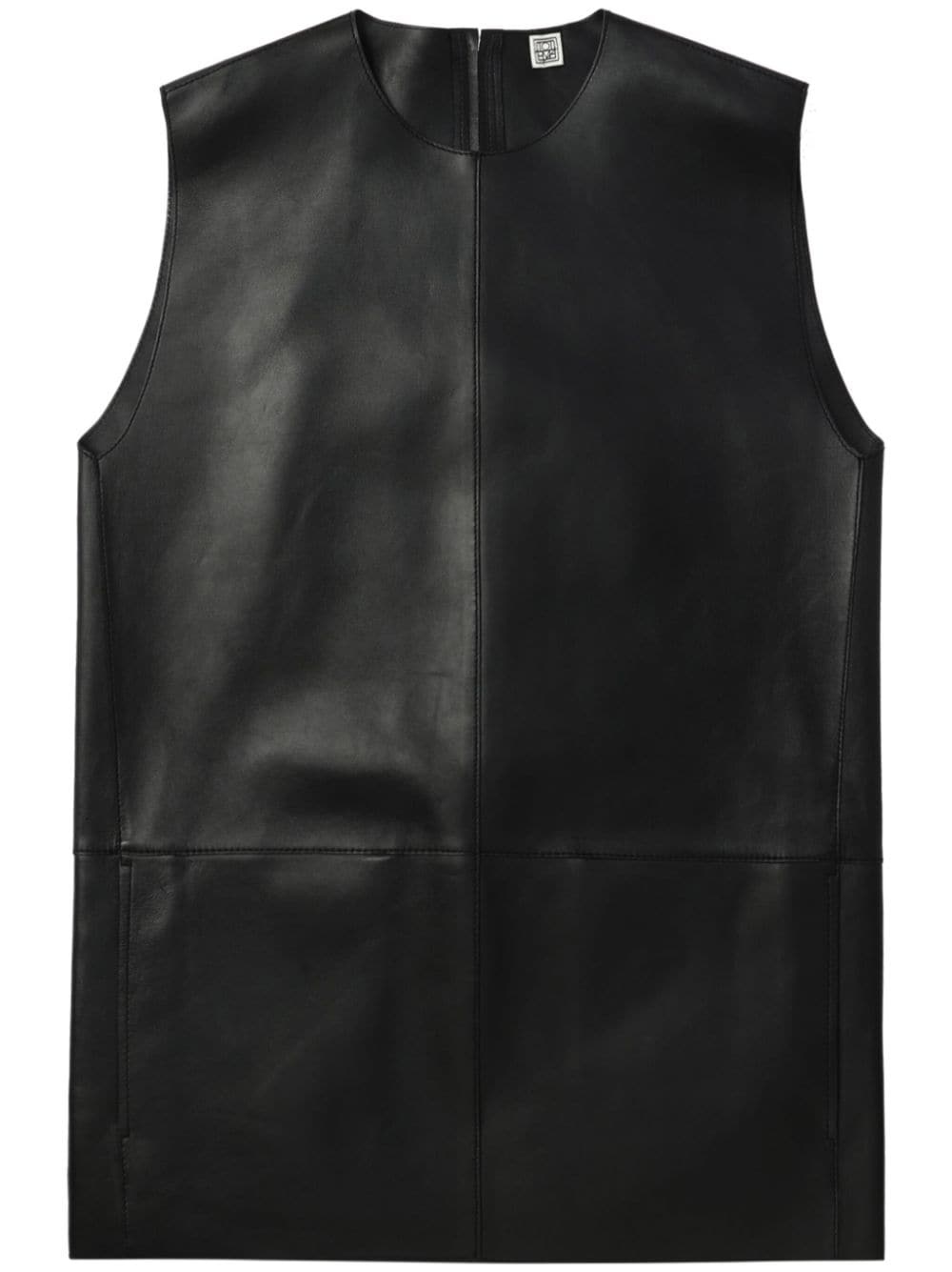 leather sleeveless top - 1