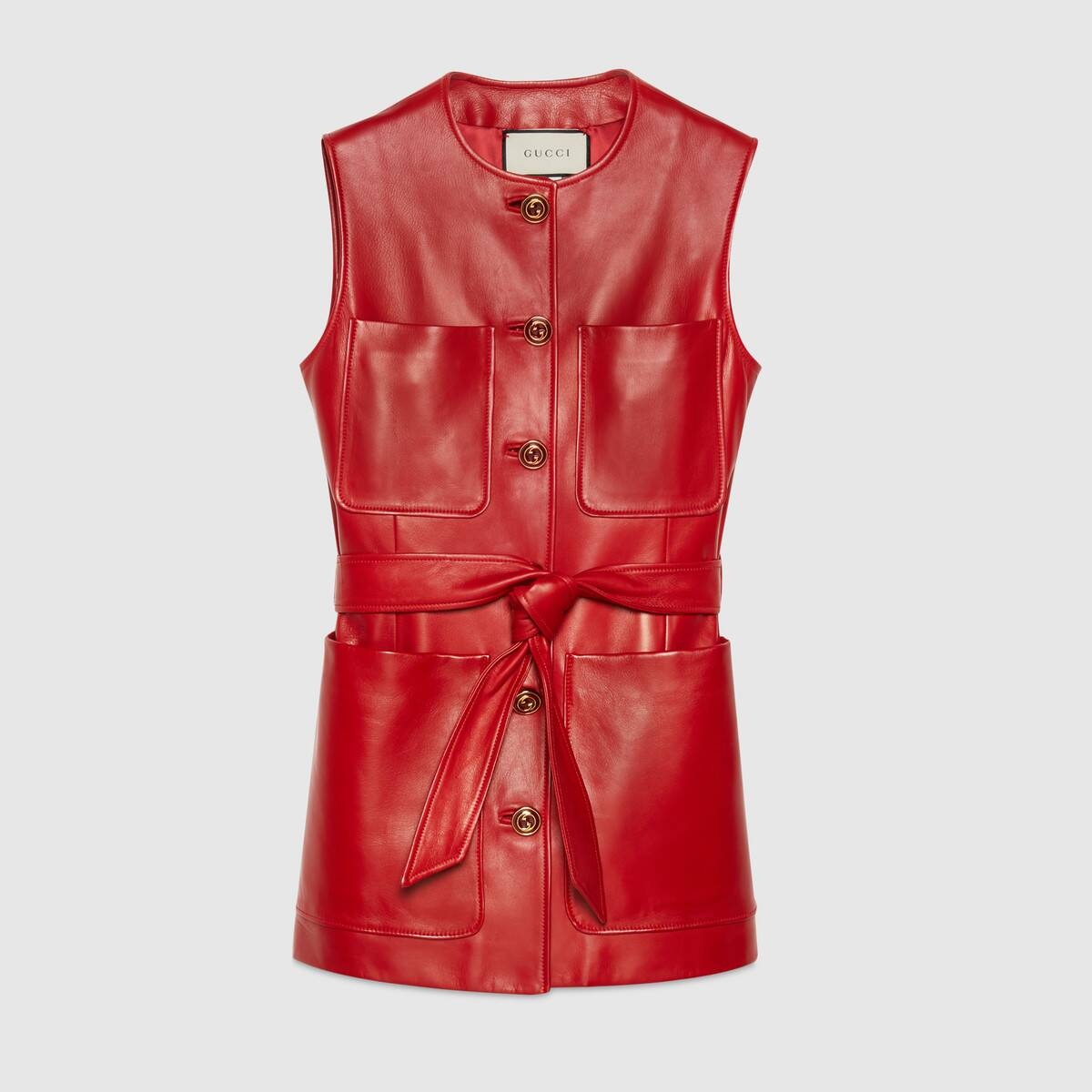 Plongé leather long vest - 1