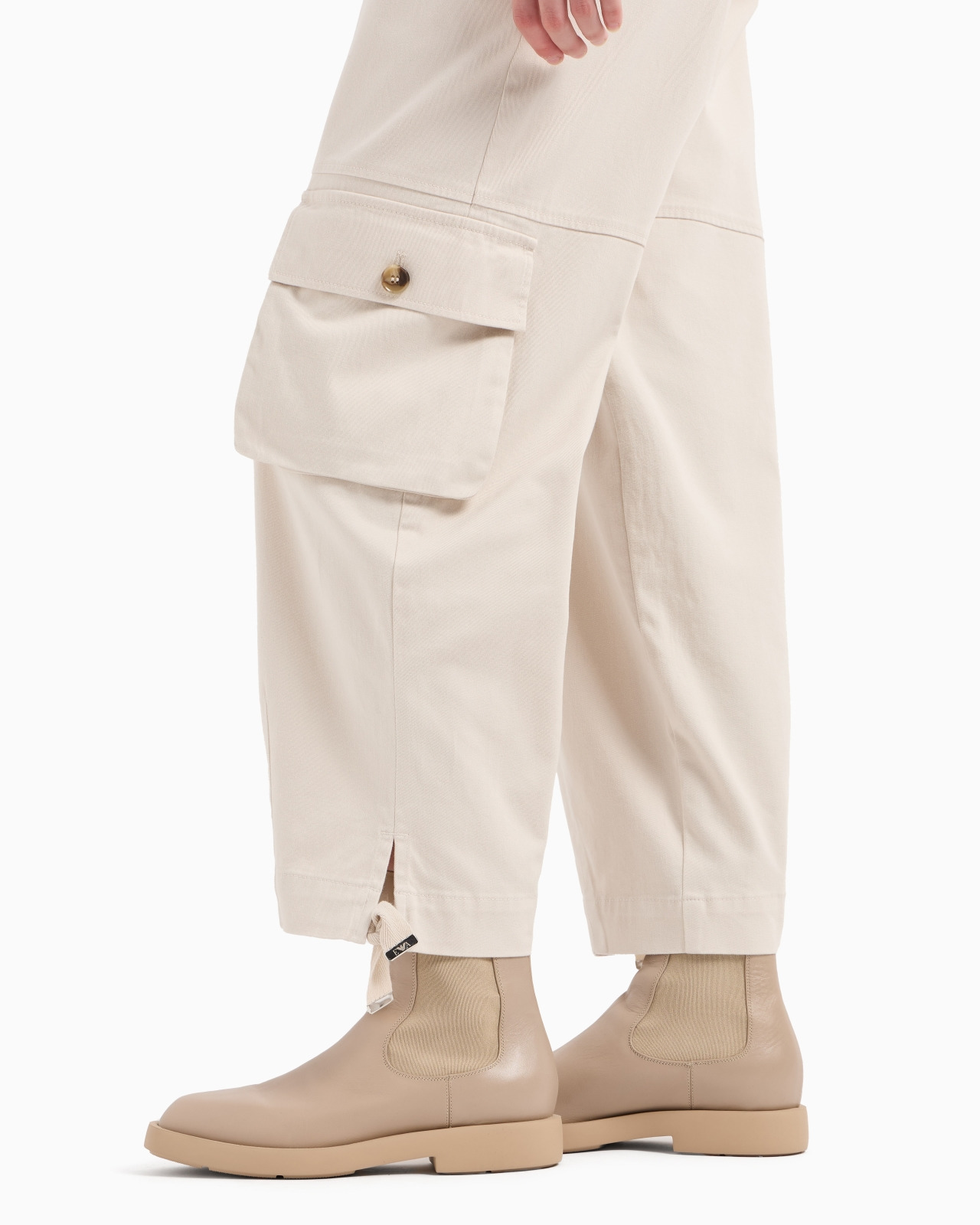Stretch cotton gabardine cargo trousers - 5