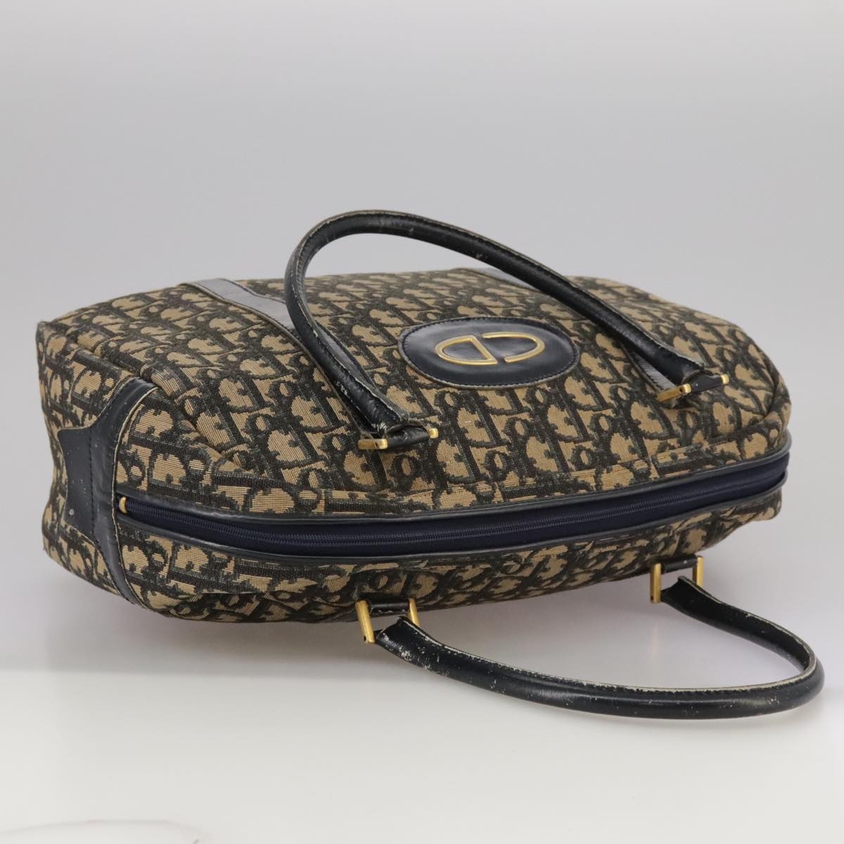 DIOR Trotter Canvas Hand Bag Navy Gold - 6