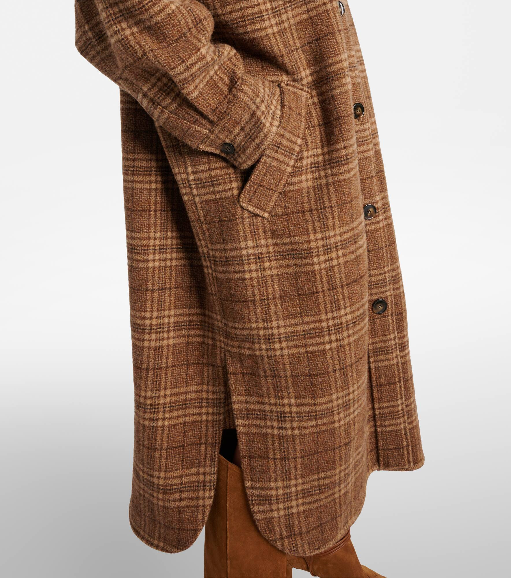 Gislene checked virgin wool coat - 5