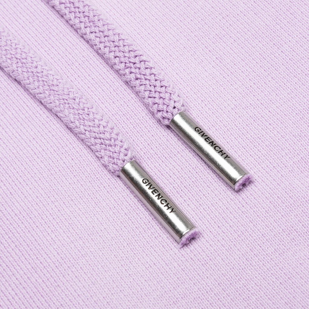 GIVENCHY SLIM FIT EMBROIDERY & PRINT HOODIE - LILAC - 4