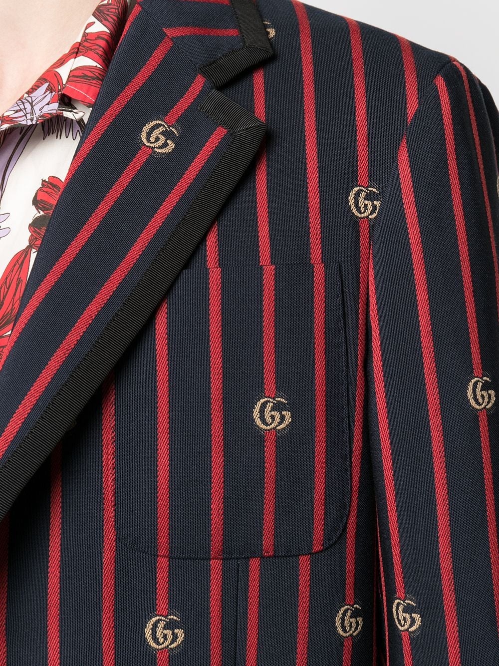 GG striped wool blazer - 5