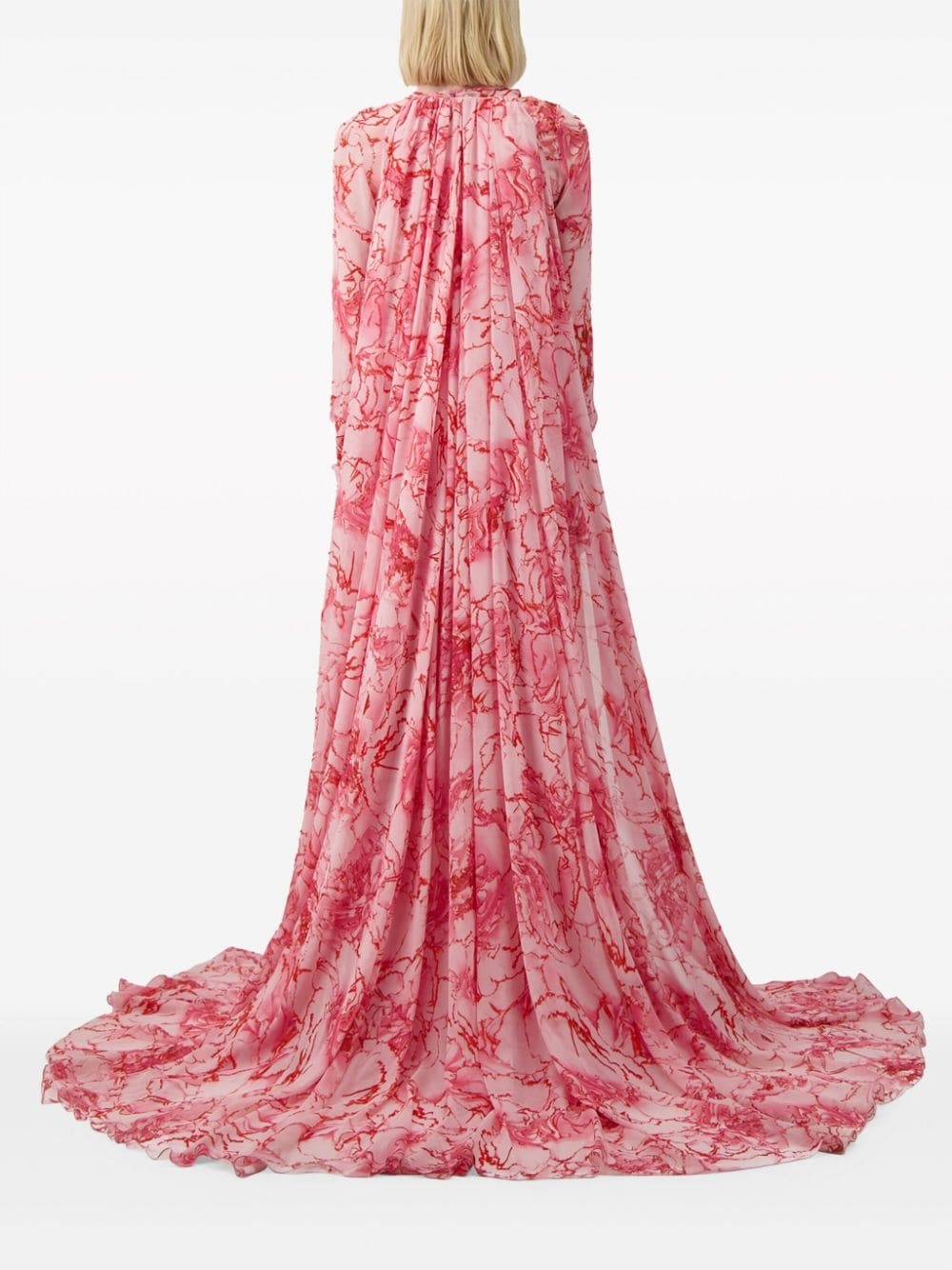 floral-print georgette gown - 6