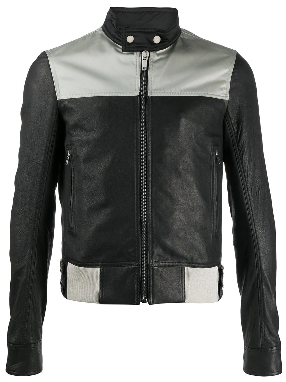 fitted leather jacket - 1