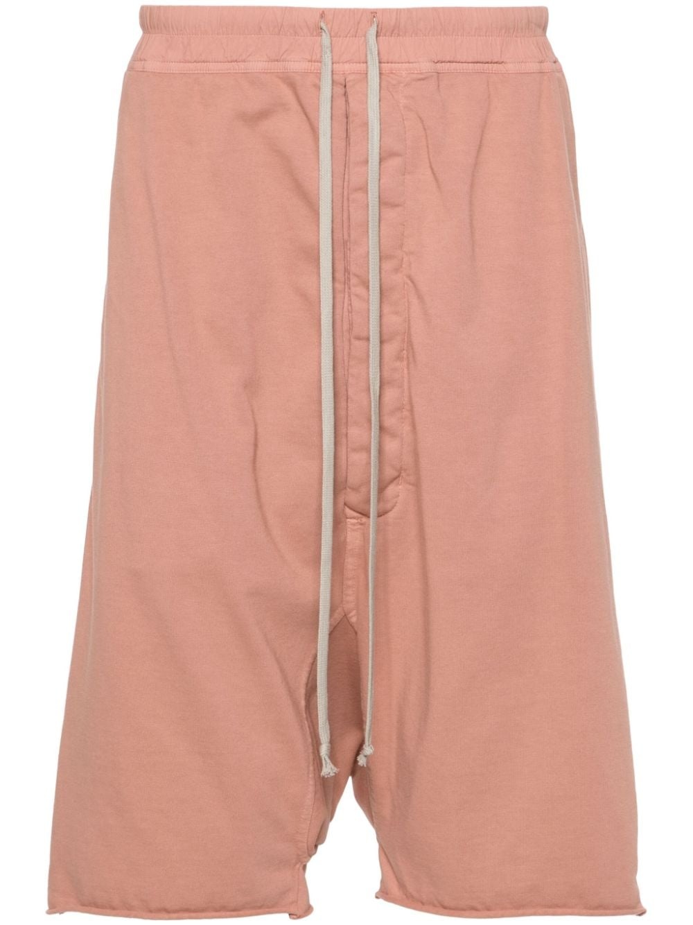 drop-crotch cotton track shorts - 1