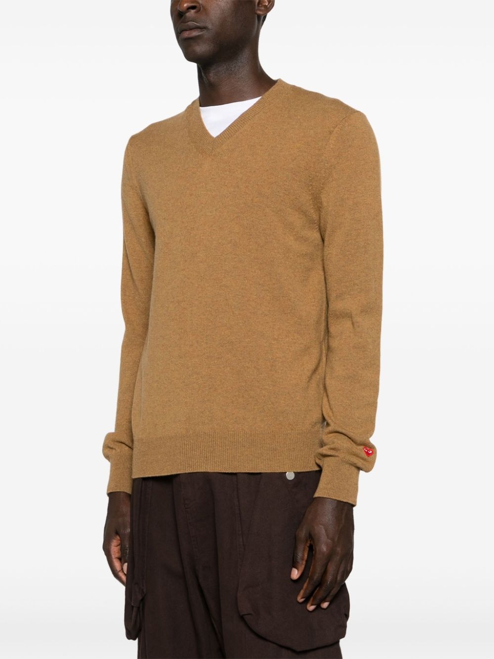 heart-patch wool jumper - 4