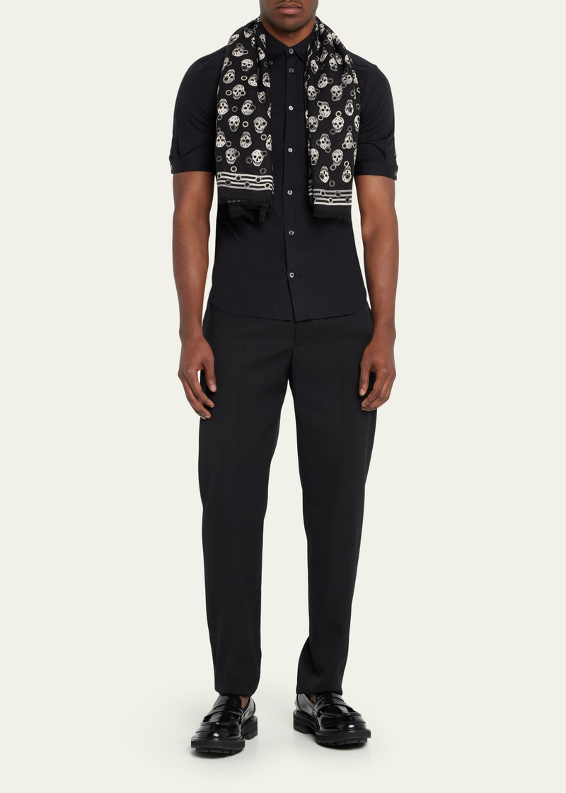 Alexander McQueen Men's Eyelet Skull Biker Scarf outlook