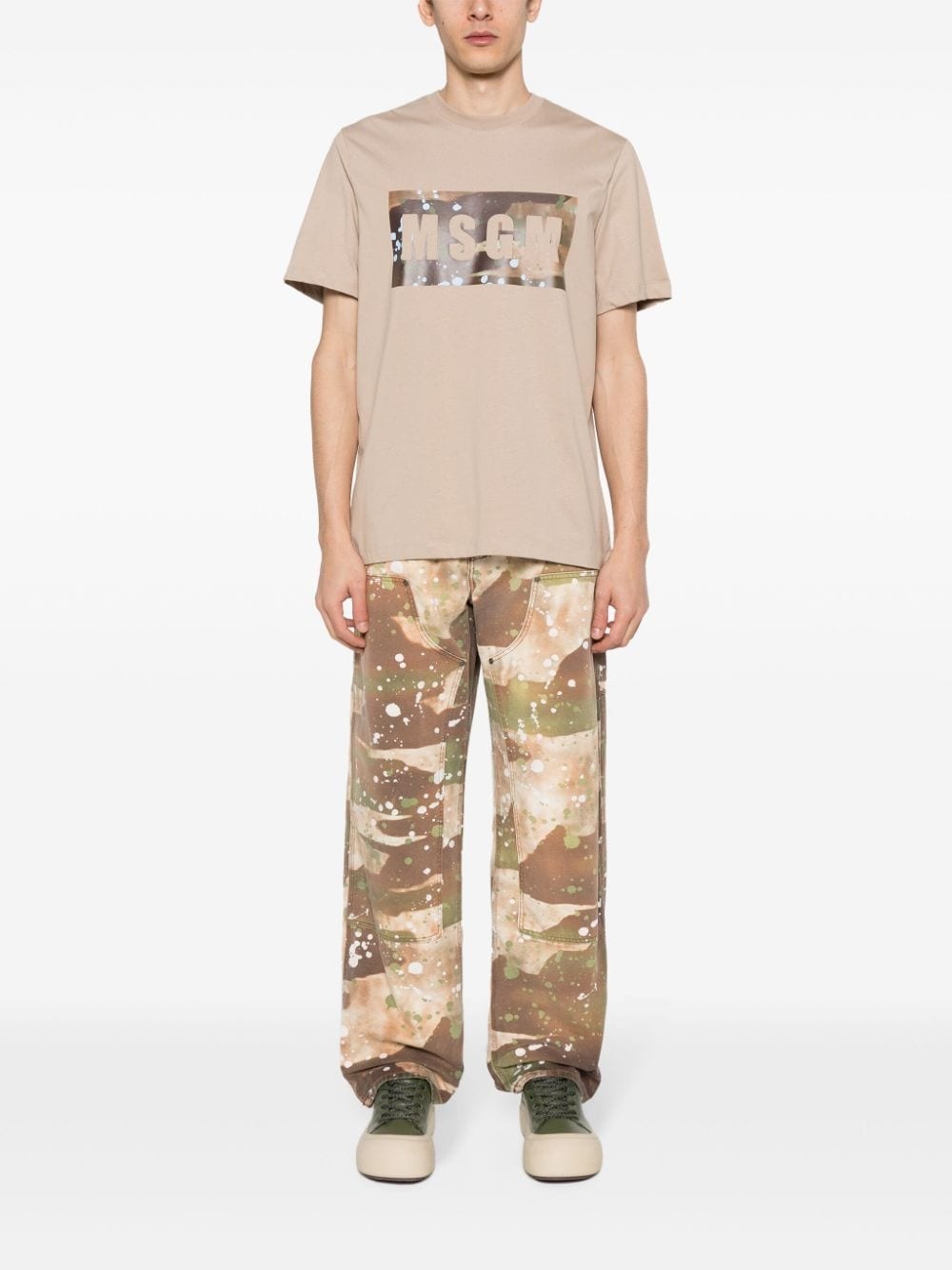 camouflage-print canvas trousers - 2