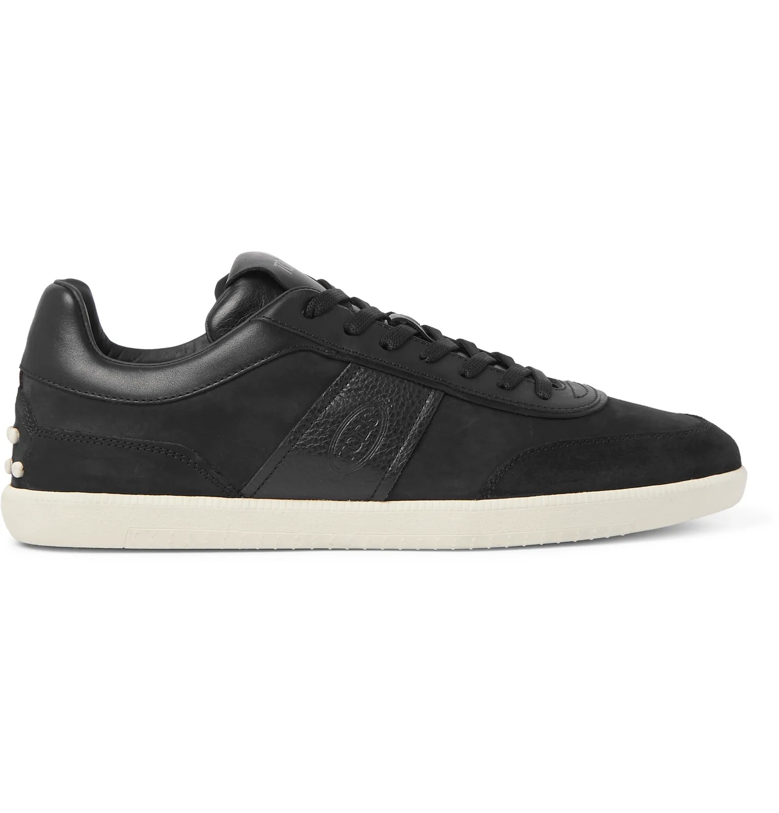 Leather and Suede-Trimmed Nubuck Sneakers - 1