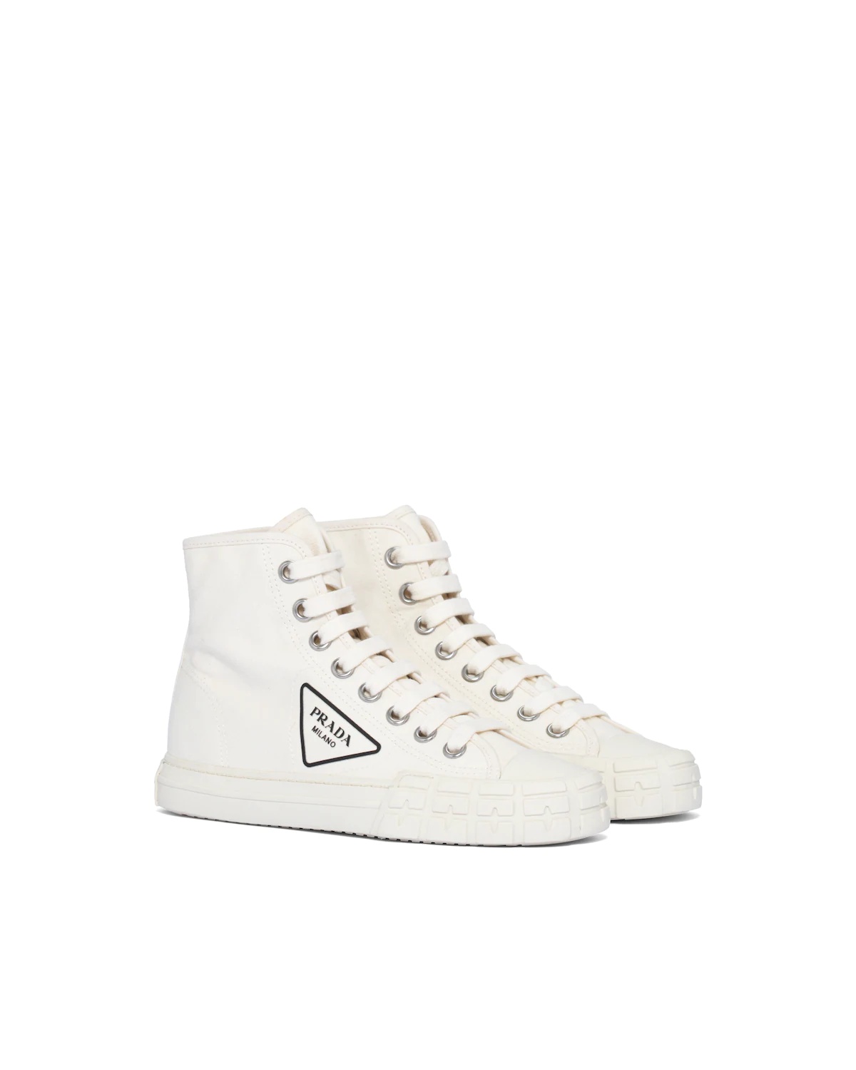 Cotton canvas high-top sneakers - 1