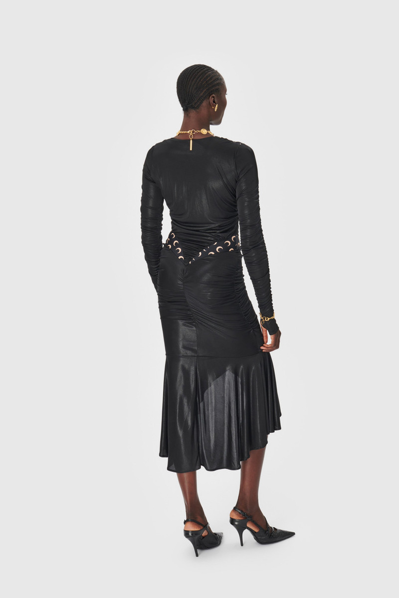 Marine Serre Regenerated Jersey Draped Dress outlook