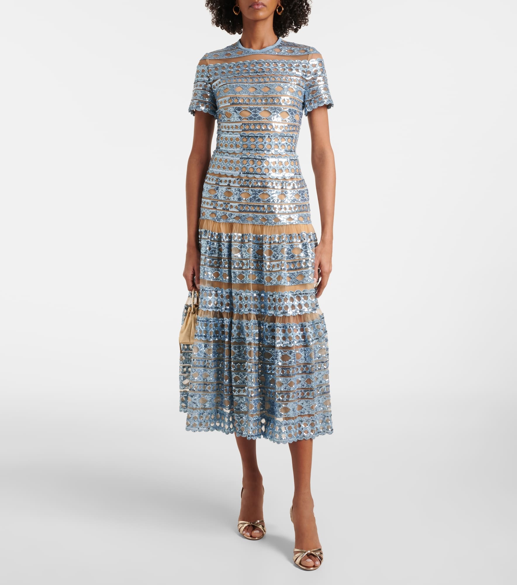 Embroidered tulle maxi dress - 2