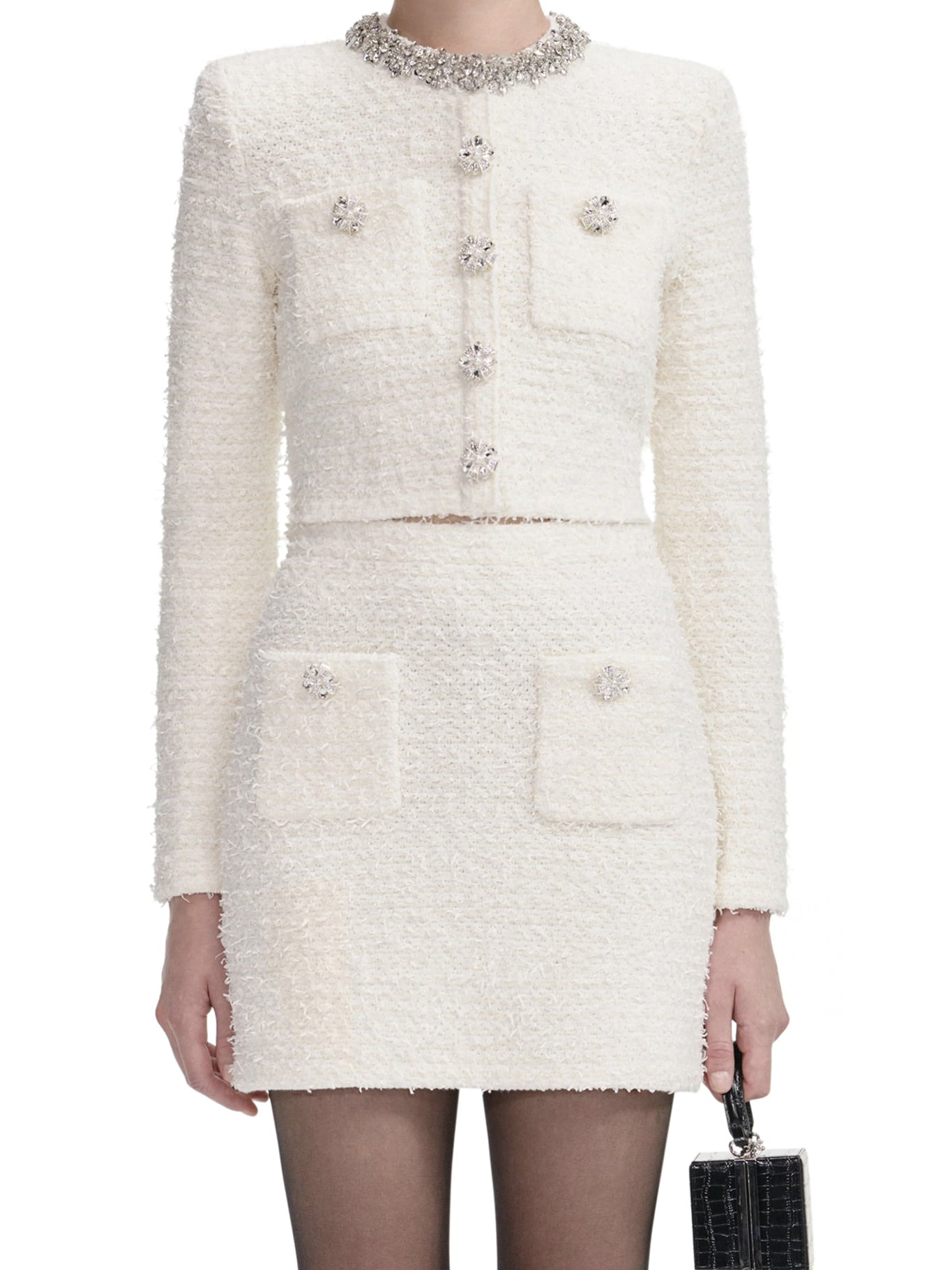 TEXTURED KNIT MINI SKIRT - 3