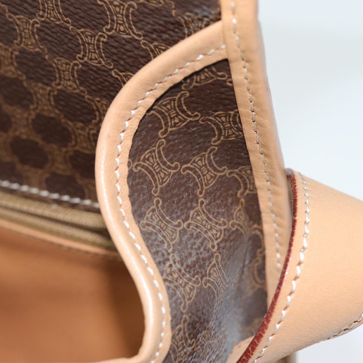 CELINE Macadam Canvas Shoulder Bag Pvc Brown - 15